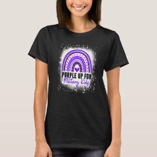 Camiseta Purple Up For Kids Military Child Mes Bleached R