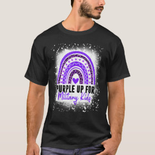 Camiseta Purple Up For Kids Military Child Mes Bleached R