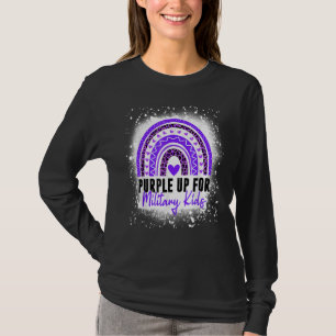 Camiseta Purple Up For Kids Military Child Mes Bleached R