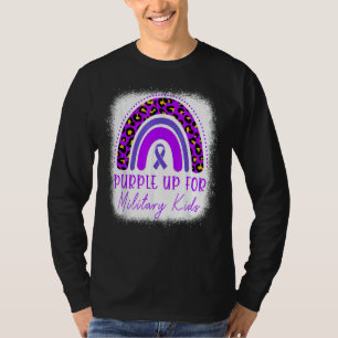 Camiseta Purple Up For Kids Military Child Mes Bleached R