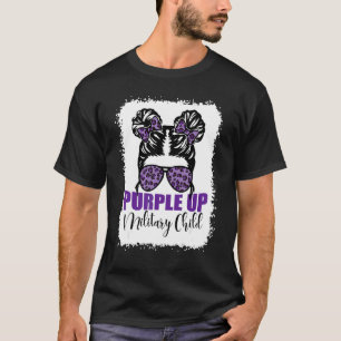 Camiseta Purple Up For Kids Military Child Mes Messy Bun