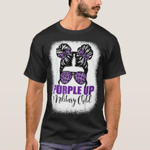 Camiseta Purple Up For Kids Military Child Mes Messy Bun
