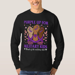 Camiseta Purple Up For Kids Military Child Mes Messy Bun