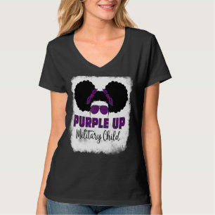 Camiseta Purple Up For Kids Military Child Mes Messy Bun