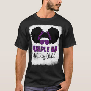 Camiseta Purple Up For Kids Military Child Mes Messy Bun