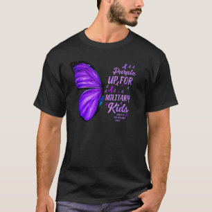 Camiseta Purple Up For Military Child Butterfly Mes