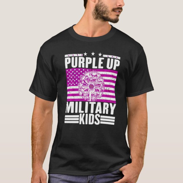 Camiseta Purple Up For Military Child Mes Dandelion Spark (Anverso)