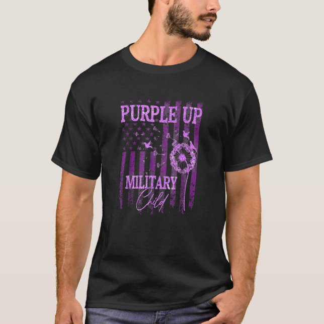 Camiseta Purple Up For Military Child Mes Dandelion Spark (Anverso)