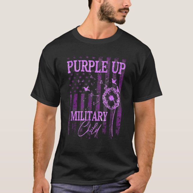 Camiseta Purple Up For Military Child Mes Dandelion Spark (Anverso)