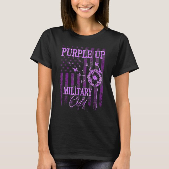 Camiseta Purple Up For Military Child Mes Dandelion Spark (Anverso)