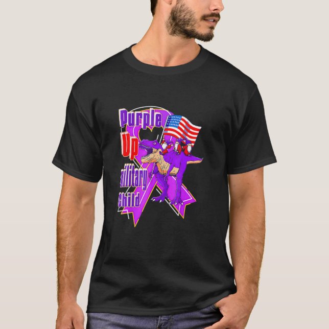 Camiseta Purple Up For Military Child Mes Dandelion Spark (Anverso)
