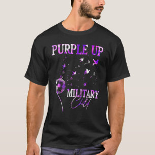Camiseta Purple Up For Military Child Mes Dandelion Tie D