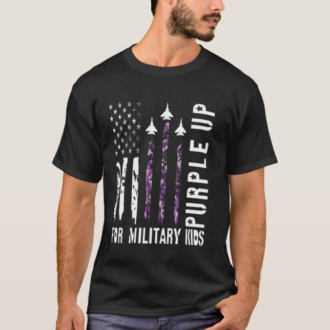 Camiseta Purple Up For Military Kids Month Of The Military  (Anverso)