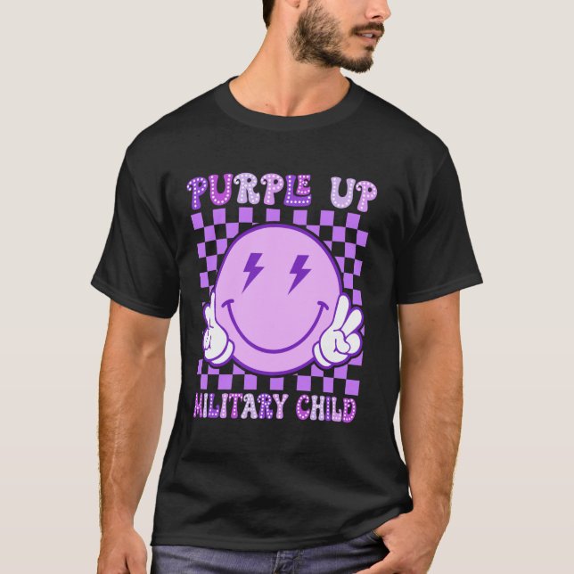 Camiseta Purple Up For Military Kids Retro Military child M (Anverso)