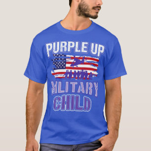 Camiseta Purple Up Military Child American Flag Awareness M