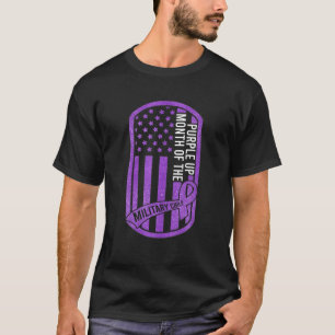 Camiseta Purple Up Military Child Mes Sparkle Bandera de Es
