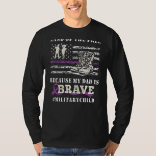 Camiseta Purple Up Military Kids Land Of The Free My Dad is