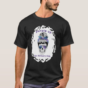 Camiseta Purple Up Para Niños Militares Bromeos De Calavera
