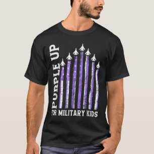 Camiseta Purple Up Para Niños Militares Mes De Niños Milita