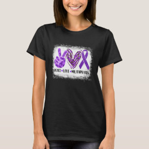 Camiseta Purple Up Peace Love Military Child Mes Ribbon L