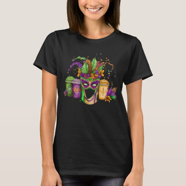 CAMISETA PURPLE VERDE ORO MARDI GRAS BEBIDAS (Anverso)