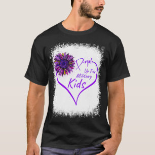Camiseta Púrpura Arriba Niño Militar Leopardo del Corazón B
