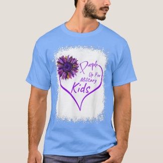 Camiseta Púrpura Arriba Niño Militar Leopardo del Corazón B