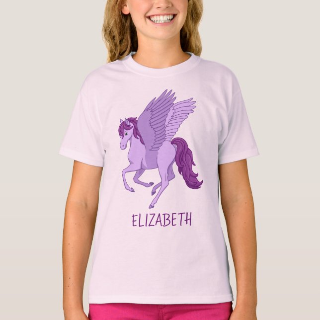 Camiseta Púrpura Caballo Volador Pegasus (Anverso)