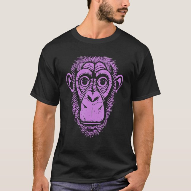 Camiseta Púrpura Chimpanzee Ape No Monkey Cum Chimp (Anverso)