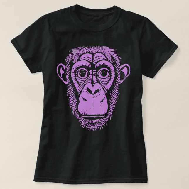 Camiseta Púrpura Chimpanzee Ape No Monkey Cum Chimp (Diseño del anverso)