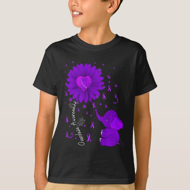 Camiseta Púrpura Cinta Daisy Flor Elefante Sobredosis Consc (Anverso)