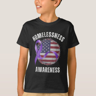 Camiseta Púrpura Cinta Retro Grunge Bandera Estadounidense 