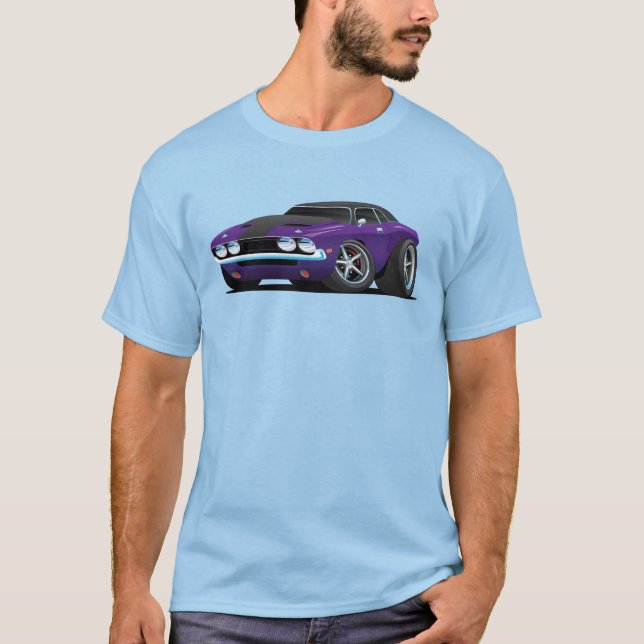 Camiseta Púrpura clásico de carros de época (Anverso)