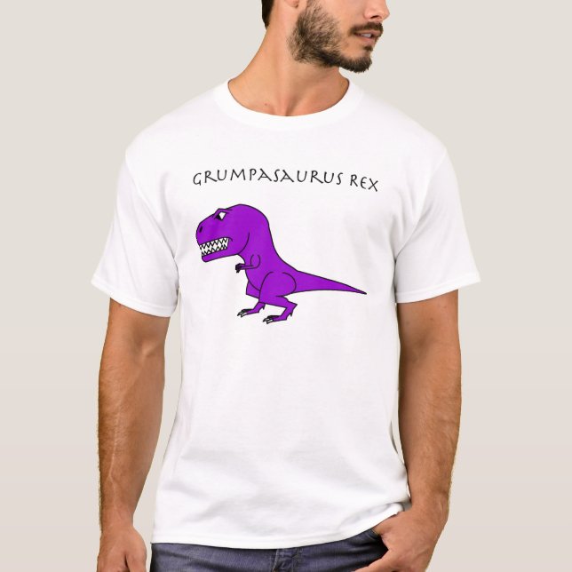 Camiseta Púrpura de Grumpasaurus Rex (Anverso)