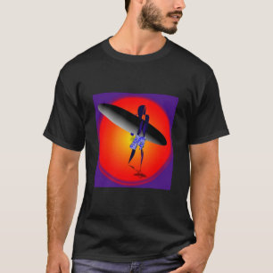 Camiseta Púrpura de la playa de la puesta del sol