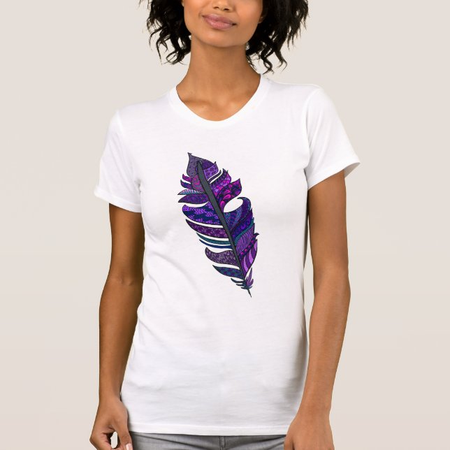 Camiseta púrpura de la pluma (Anverso)