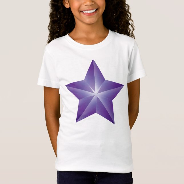 Camiseta púrpura de los chicas de la estrella (Anverso)
