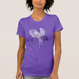 Camiseta púrpura del arte de la acuarela del iris