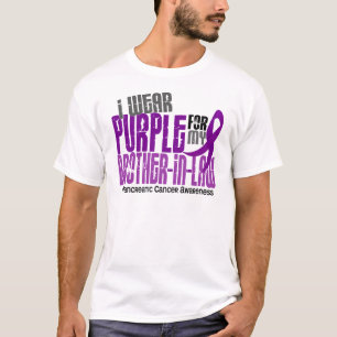 Camiseta Púrpura del cáncer pancreático para mi cuñado 