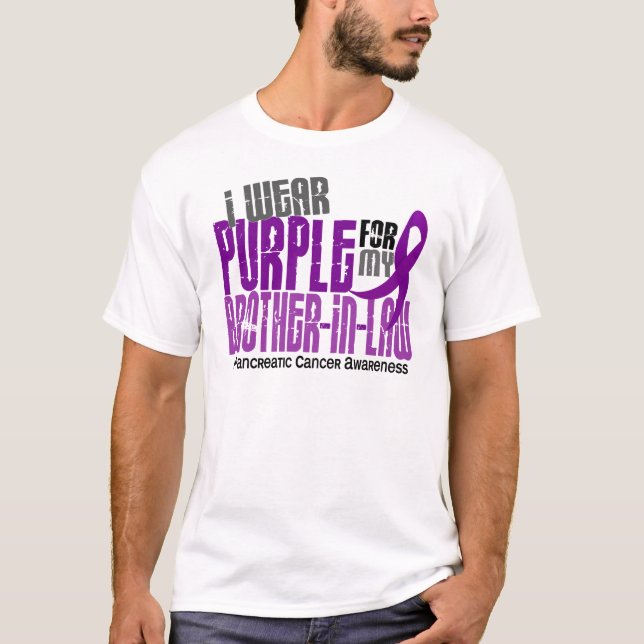 Camiseta Púrpura del cáncer pancreático para mi cuñado 6,2 (Anverso)