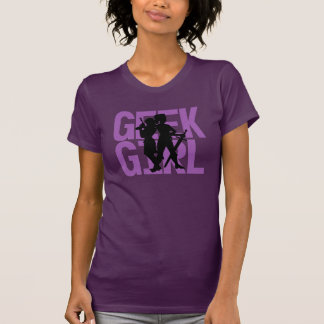 Camiseta púrpura del chica del friki