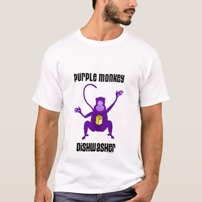CAMISETA PÚRPURA DEL LAVAPLATOS DEL MONO (Anverso)