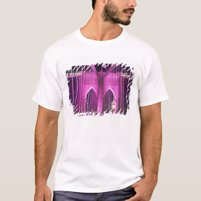 Camiseta Púrpura del Lit del puente de Brooklyn (Anverso)