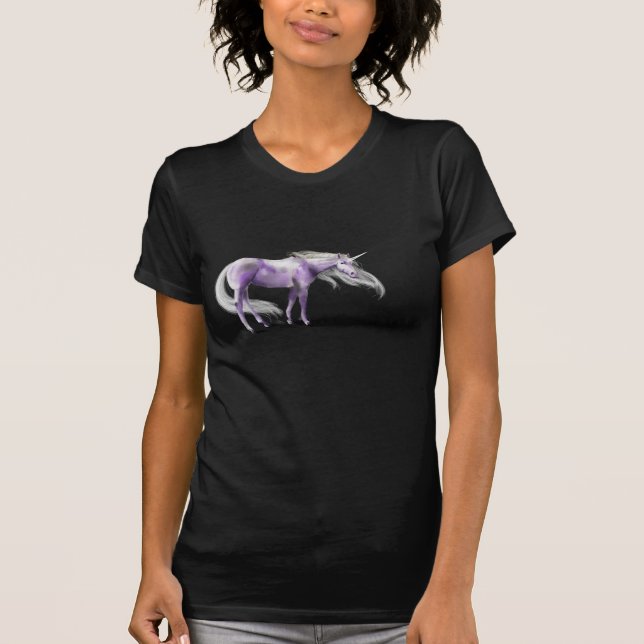 Camiseta púrpura del unicornio que brilla (Anverso)