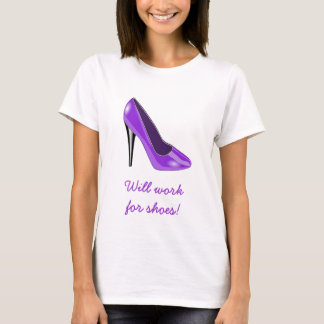 Camiseta púrpura del zapato del tacón alto