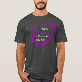 Camiseta Púrpura En Memoria De Mi Hijo Oído De Conciencia S