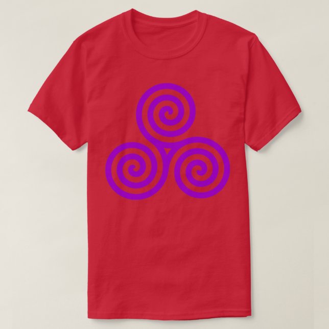 Camiseta Púrpura espiral céltica triple (Diseño del anverso)
