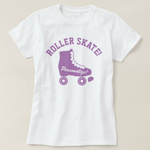 Camiseta Púrpura gráfico de patinaje sobre rodillos retro