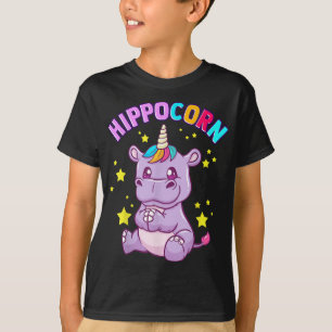 Camiseta Púrpura HippoCorn Hippo Corn Hippopótamo Amor