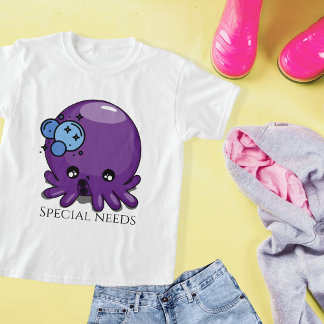 Camiseta Púrpura kawaii pulpo ilustracion necesidades espec